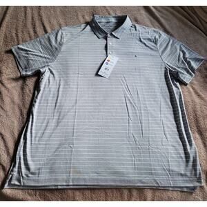 Tailor Vintage NWT Mens 2XLarge Polo Shirt Sky Rocket Heather Stripe Gray NWT$88